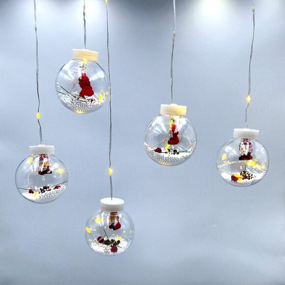 LED Christmas 100 Lamp Beads, 10 Pendants Curtain , Christmas LED String Lights - Picture 6 of 13